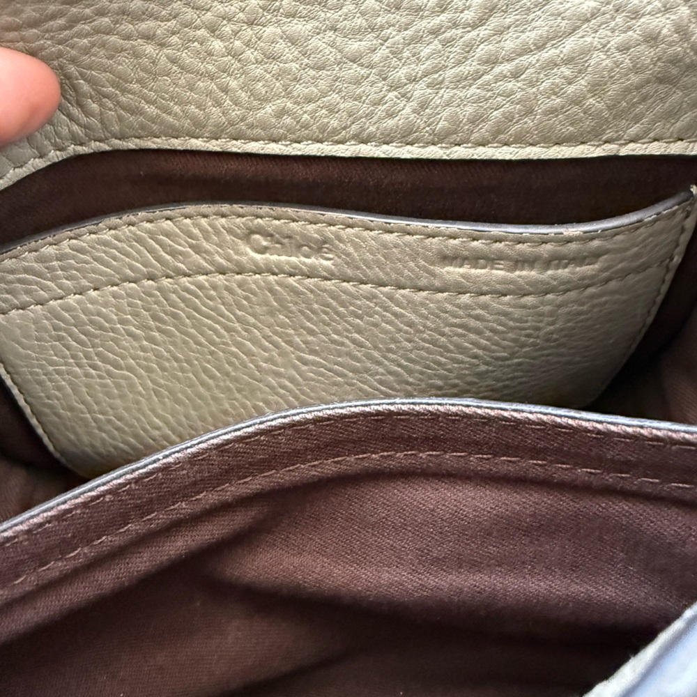 Chloe Small Marcie Crossbody Leather Bag in Cashmere Grey - Picture 13 of 16